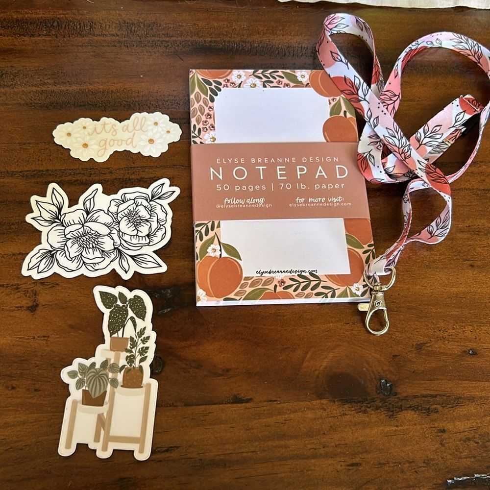 Elyse Breanne Bundle Lanyard Notepad Stickers  all new